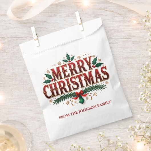 メリークリスマス フェイバーバッグ (クリップ留めされた状態)