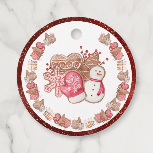 メリークリスマス，フェスティバルホリデークッキー，休日 フェイバータグ (裏面)