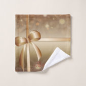 メリークリスマス、フェスティバルボウ バスタオルセット (ウォッシュタオル)