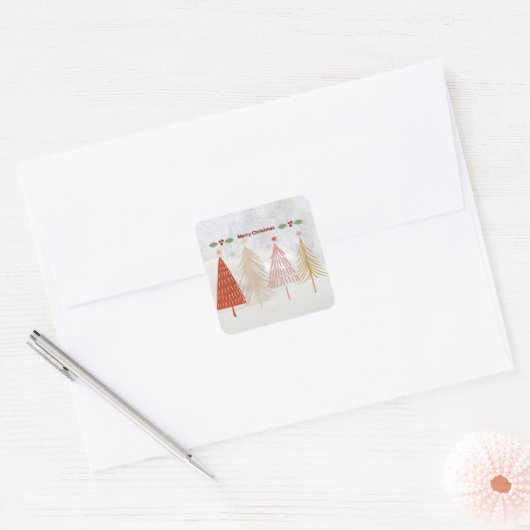 メリークリスマス、フェスティバル休日デザイン、 スクエアシール (封筒)