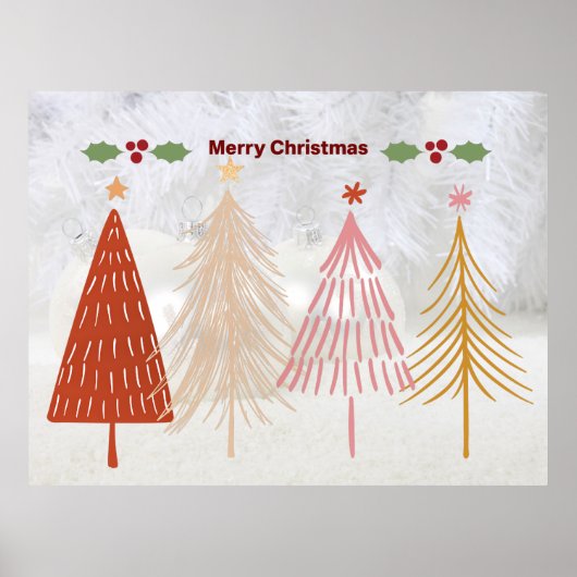 メリークリスマス、フェスティバル休日デザイン、 ポスター (正面)