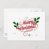 メリークリスマス、フェスティバル休暇用スクリプト ポストカード (正面/裏面)