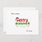 メリークリスマス：フェスティバル雰囲気を作り出すデザイン ポストカード (正面/裏面)