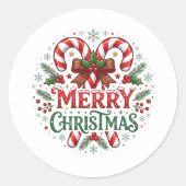 メリークリスマス フェスティバル キャンディケーン ラウンドシール (正面)