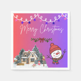 メリークリスマス フェスティブナプキン スタンダードカクテルナプキン