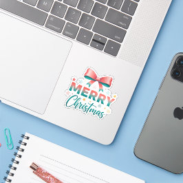 メリークリスマス フェスティブボウ ステッカー シール