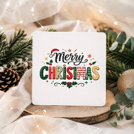 メリークリスマス フェスティブ タイポグラフィ デザイン シーズンカード