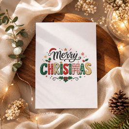 メリークリスマス フェスティブ タイポグラフィ デザイン シーズンカード