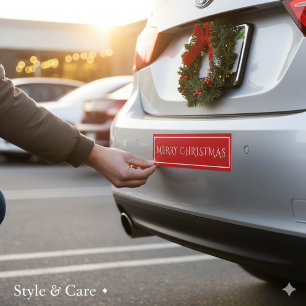 メリークリスマス フェスティブ ホリデー 車用バンパーステッカー バンパーステッカー