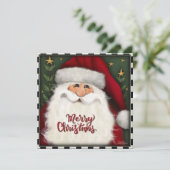 メリークリスマス フェスティブ レッド サンタ ホリデー カード (スタンド正面)