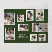 メリークリスマス | フォトコラージュ | クラシックグリーン シーズンポストカード (正面)