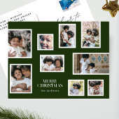 メリークリスマス | フォトコラージュ | クラシックグリーン シーズンポストカード
