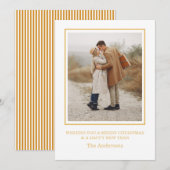 メリークリスマス　フォトコラージュ　ゴールド　ホリデーカード 招待状 (正面/裏面)