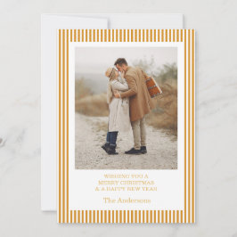 メリークリスマス　フォトコラージュ　ゴールド　ホリデーカード 招待状
