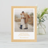 メリークリスマス フォトコラージュ ゴールド ホリデーカード 招待状 (スタンド正面)