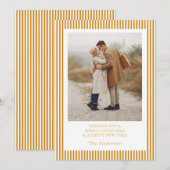 メリークリスマス フォトコラージュ ゴールド ホリデーカード 招待状 (正面/裏面)