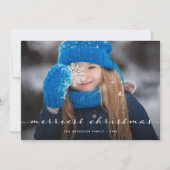 メリークリスマス |フォトスクリプトエレガントオーバーレイ1つ シーズンカード (正面)