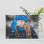 メリークリスマス |フォトスクリプトエレガントオーバーレイ1つ シーズンカード (スタンド正面)