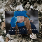 メリークリスマス |フォトスクリプトエレガントオーバーレイ1つ シーズンカード