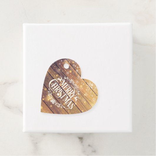 メリークリスマス フォト ラスティック ウッド スノーフレーク フェイバータグ (インサイチュ)