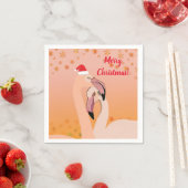 メリークリスマス、フラミンゴ・バード スタンダードカクテルナプキン (インサイチュ)