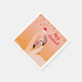 メリークリスマス、フラミンゴ・バード スタンダードカクテルナプキン (角)