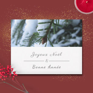 メリークリスマス、フランスのクリスマス&新年、松の木 シーズンカード