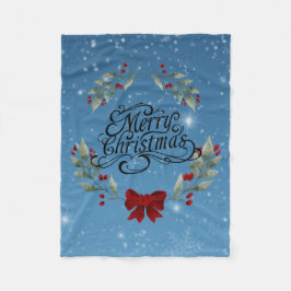 メリークリスマス フリースブランケット