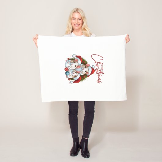 メリークリスマス フリースブランケット (インサイチュ)