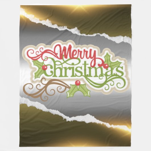 メリークリスマス フリースブランケット (正面)