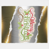 メリークリスマス フリースブランケット (正面(横))