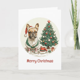 メリークリスマス フレンチブルドッグエルフ犬 シーズンカード
