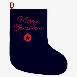 メリークリスマス ブラックロック ブルー クラシカル ユニーク ラージクリスマスストッキング