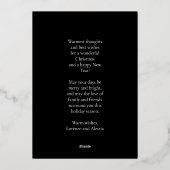 メリークリスマス ブラック ゴールド シンプル モダン フォト フォ 箔シーズンカード (裏面)