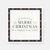 メリークリスマス ブラック プライド ホリデー スタンダードカクテルナプキン (正面)