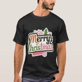 メリークリスマス ブラックTシャツ メンズ:新モデル Tシャツ