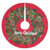 メリークリスマス ブラッシュドポリエステルツリースカート (正面)