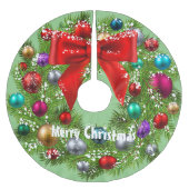 メリークリスマス ブラッシュドポリエステルツリースカート (正面)