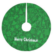 メリークリスマス ブラッシュドポリエステルツリースカート (正面)