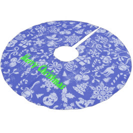 メリークリスマス ブラッシュドポリエステルツリースカート