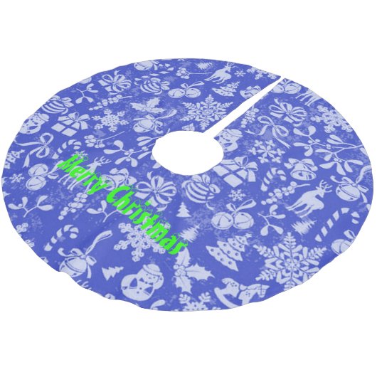 メリークリスマス ブラッシュドポリエステルツリースカート (アングル)