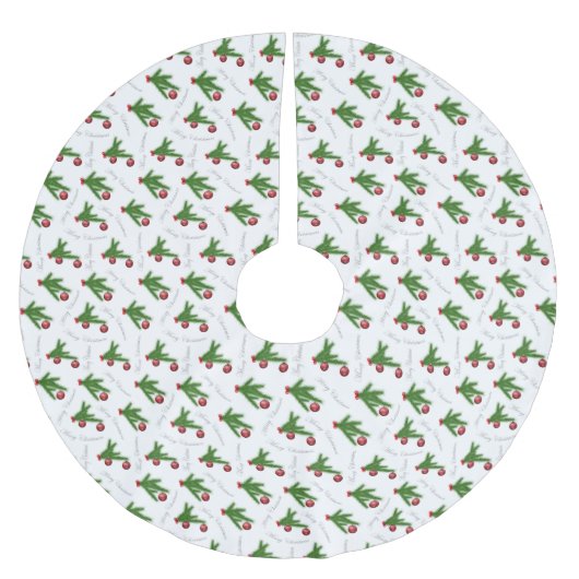 メリークリスマス ブラッシュドポリエステルツリースカート (正面)