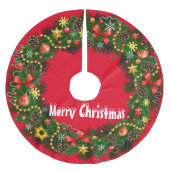 メリークリスマス ブラッシュドポリエステルツリースカート (正面)