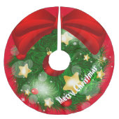 メリークリスマス ブラッシュドポリエステルツリースカート (正面)