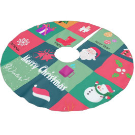 メリークリスマス ブラッシュドポリエステルツリースカート