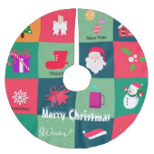 メリークリスマス ブラッシュドポリエステルツリースカート (正面)