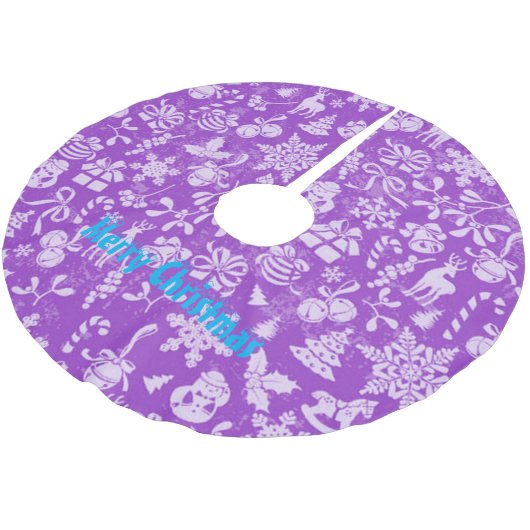 メリークリスマス ブラッシュドポリエステルツリースカート (アングル)