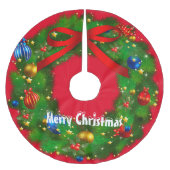 メリークリスマス ブラッシュドポリエステルツリースカート (正面)
