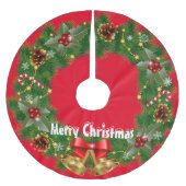 メリークリスマス ブラッシュドポリエステルツリースカート (正面)