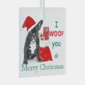 「メリークリスマス」ブルドッグパピー ガラスオーナメント (正面右)